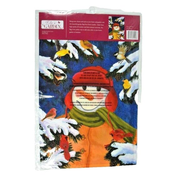 Erin's Garden Snowman and Birds Decorative Garden Flag 12.5 x 18 New - Picture 4 of 4